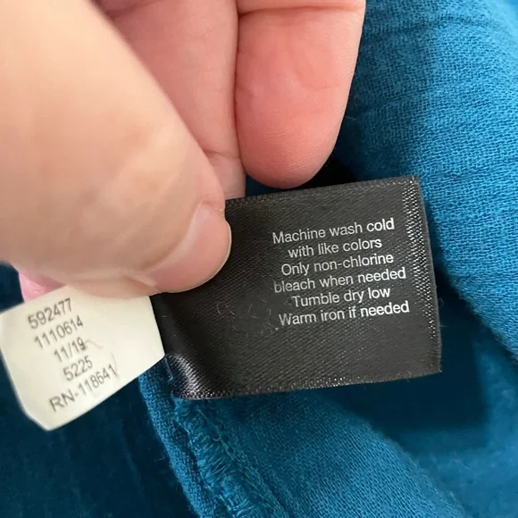 Lane Bryant Teal 22/24 Women’s Boho Off Shoulder Peasant Top Eyelet Flowy - Picture 11 of 13